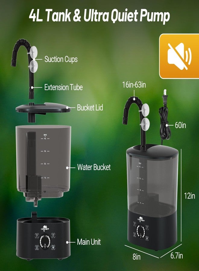 CAVACHEW 4L Reptile Humidifier Fogger Top Fill, Automatic Misting System for Reptiles, Adjustable Fogging, Leak-Proof, Timing Terrarium Mister Tank Humidifier for Snake Chameleon Frog Hermit Crab - Image 2